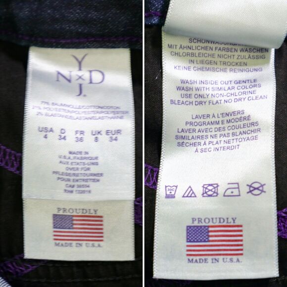 NYDJ Size 4 Ankle Skinny Jeans Dark Blue Wash Stretch Denim - Picture 9 of 9